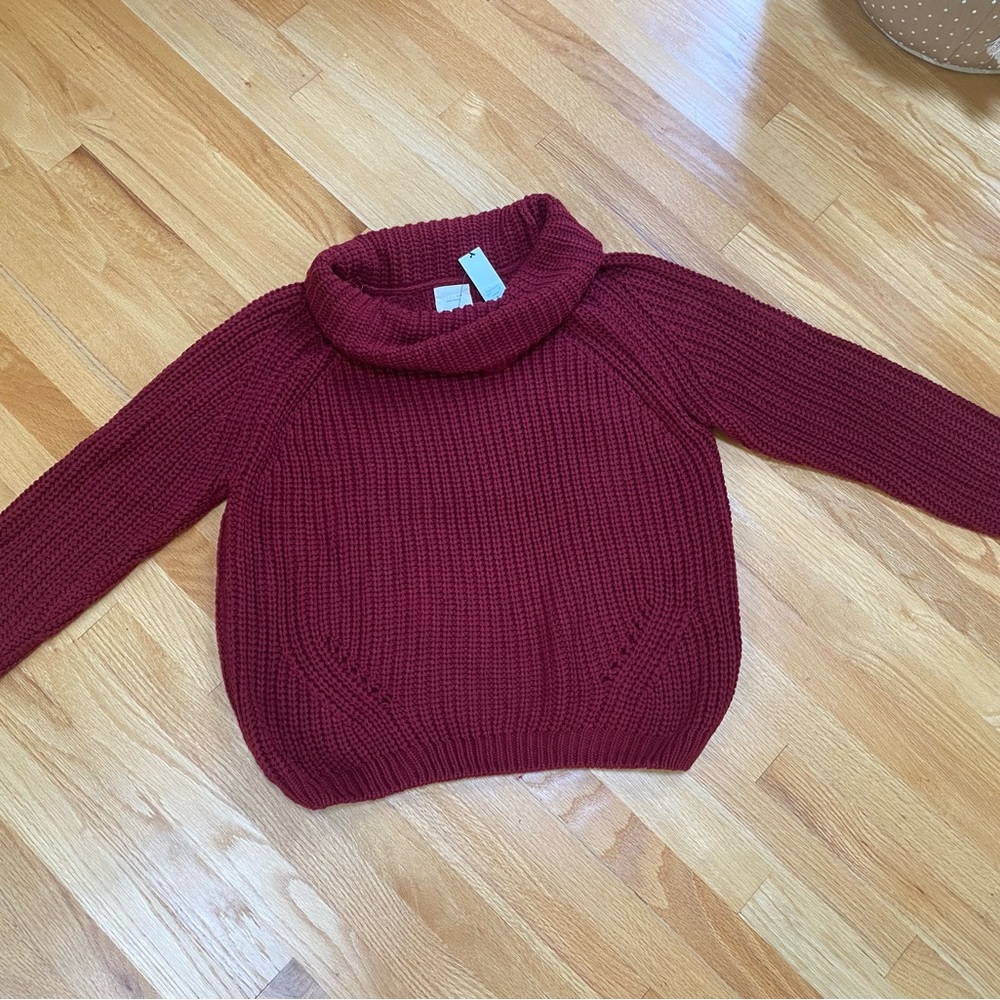 ✨NWT✨ Francesca's (Harper Heritage) Maroon Cowlneck Sweater, Size Medium